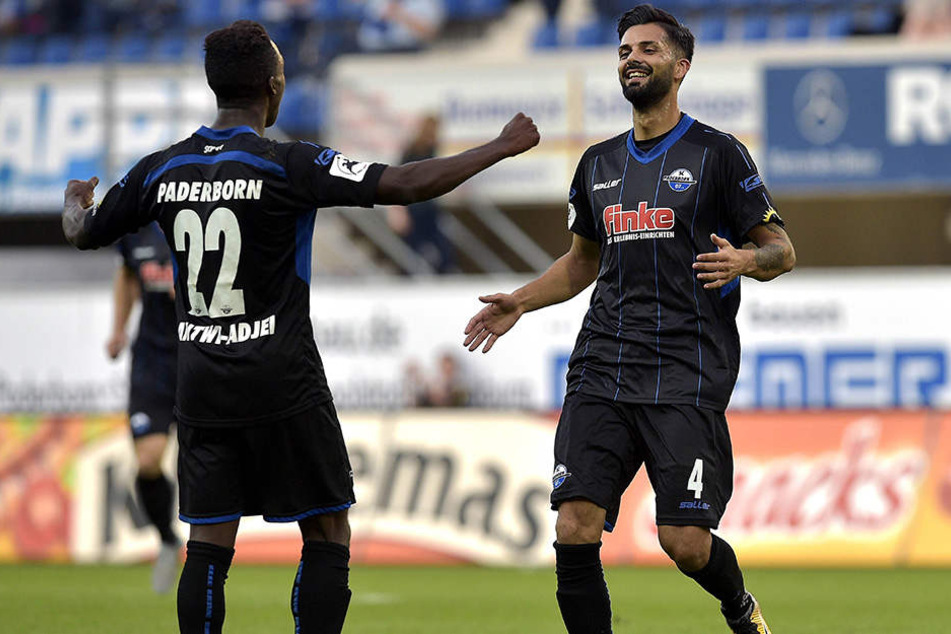 Christoph Antwi-Adjei (23, li.) und Massih Wassey (29, re.) machen die Liga derzeit unsicher.