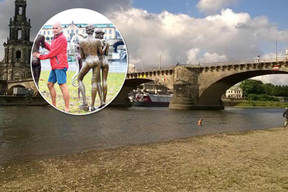 Reichstein hatte selbst in der Elbe nach seinem Kunstwerk gesucht. „Aber ich fand nur einen Biergartenstuhl, ein Kindertragegestell und ein PVC-Rohr.“