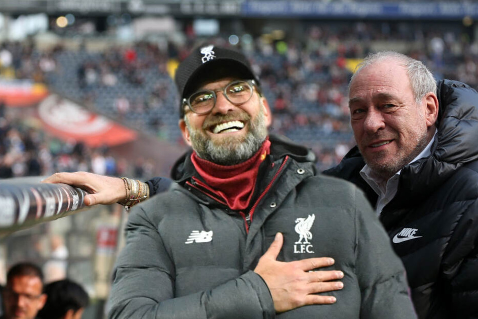 Der FC Liverpool mit Jürgen Klopp trifft auf die Eintracht von Präsident Peter Fischer: Wird dieser Traum irgendwann wahr? (Bild-Montage)