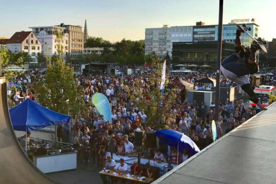 Bei Skate-Stunts und Electro-Musik wurde am Samstag ordentlich gefeiert.