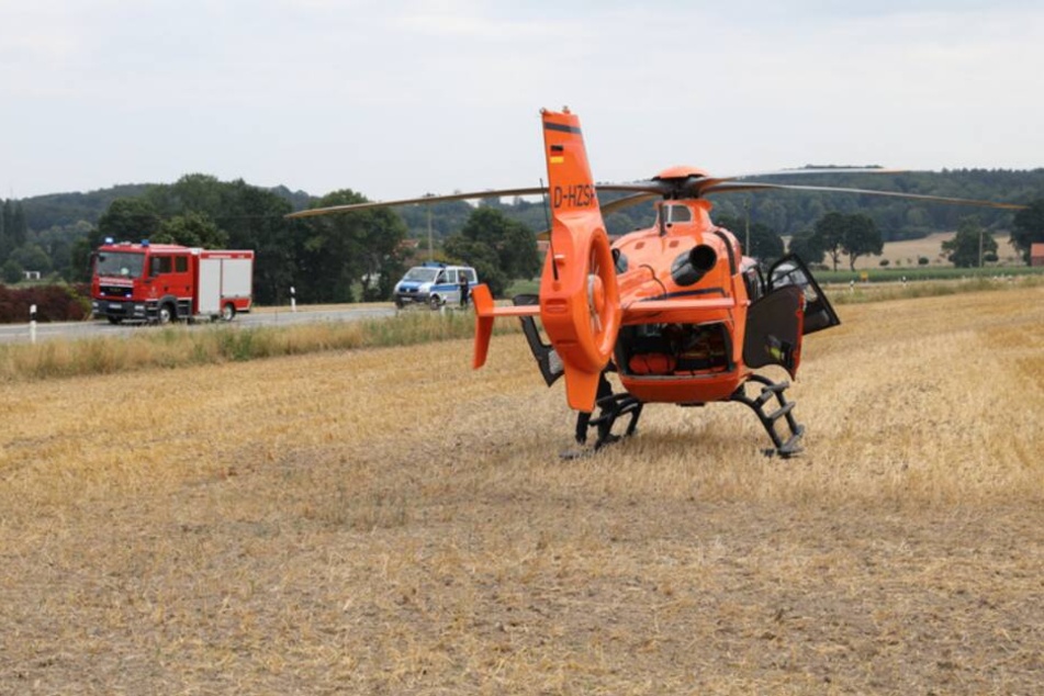 Auch ein Rettungshubschrauber war nach dem Unfall im Einsatz.