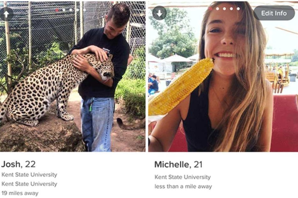 Die beiden haben sich bei Tinder kennengelernt und schafften es, drei Jahre ohne Date zu flirten.