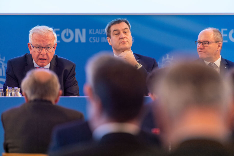 Thomas Kreuzer (alle CSU), Fraktionsvorsitzender der CSU im Bayerischen Landtag, Markus Söder und Alexander König, stellvertretender Fraktionsvorsitzender der CSU im Landtag.