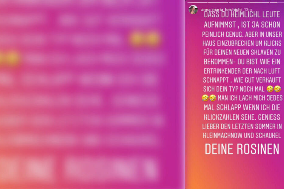 Anna Maria Ferchichi kommentiert auf Instagram am Montagnachmittag Abou-Chakers Handy-Filmerei.