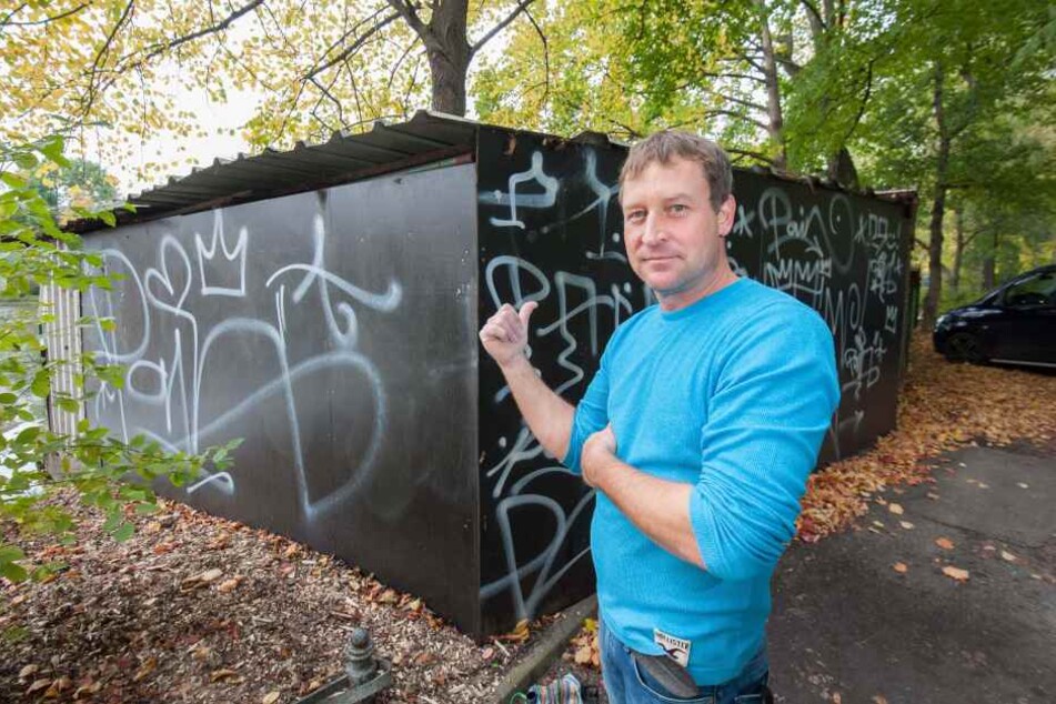 Auch mit Graffiti an der Gondelstation hatte Falko Hirsch (44) schon zu kämpfen.