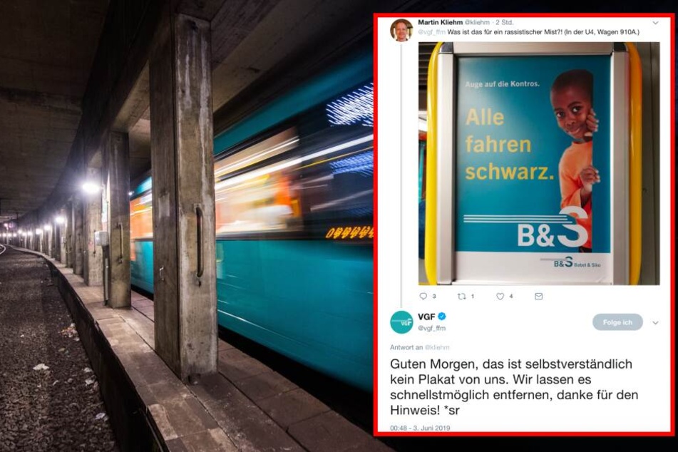 Das Plakat wurde in einer U-Bahn der Linie U4 entdeckt. (Fotomontage/Symbolbild)