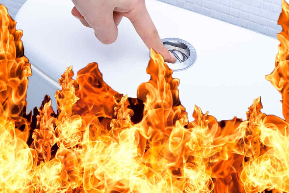 Bisher ist unklar, warum der Spülkasten Feuer fing.