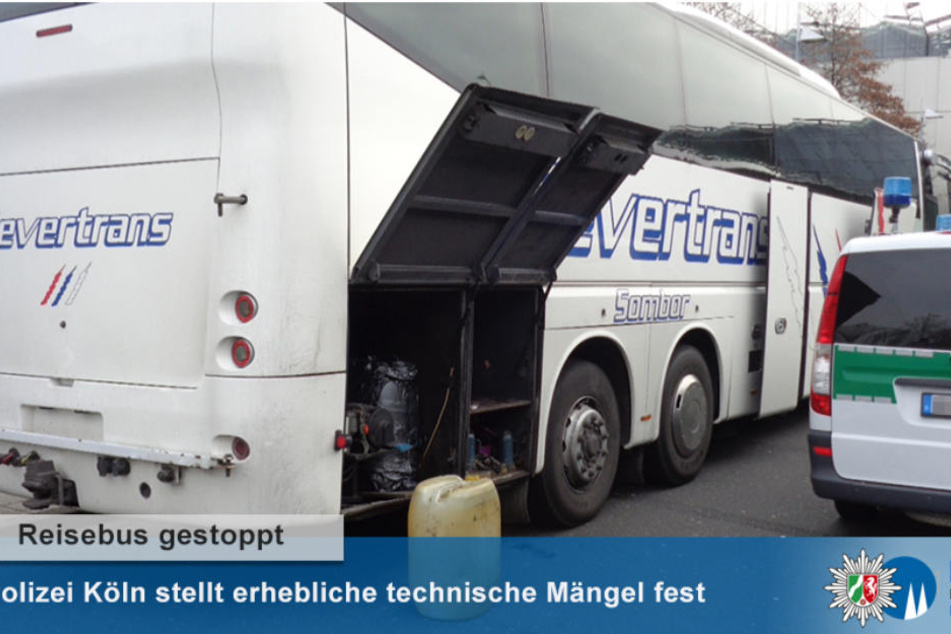 Zunächst fiel den Polizisten bei der Kontrolle auf, dass die beiden Fahrer des Busses nicht die notwendigen Papiere mit sich führten.