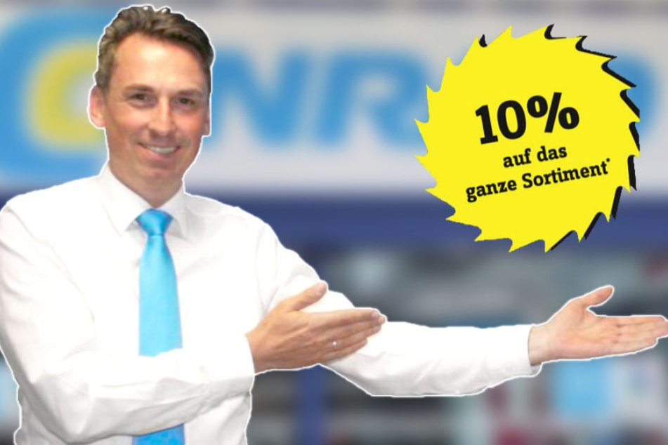 Hi, ich bin Jochen Mädler von Conrad Berlin und schenke Dir 10 Prozent Rabatt auf mein gesamtes Sortiment¹!