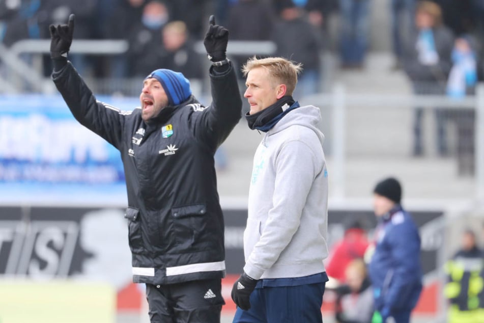 Der CFC tritt nach dem Abstieg in die Regionalliga mit dem alten Trainergespann David Bergner/Sreto Ristic (l.) an.