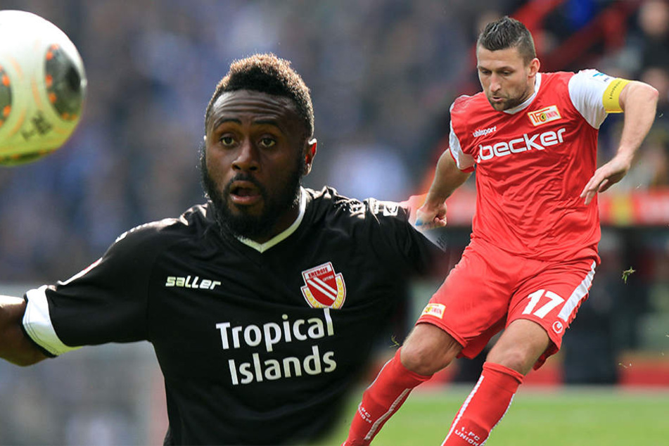 Boubacar Sanogo (l.) und Torsten Mattuschka (r.) hat es mittlerweile zum Regionalliga-Aufsteiger VSG Altglienicke verschlagen.