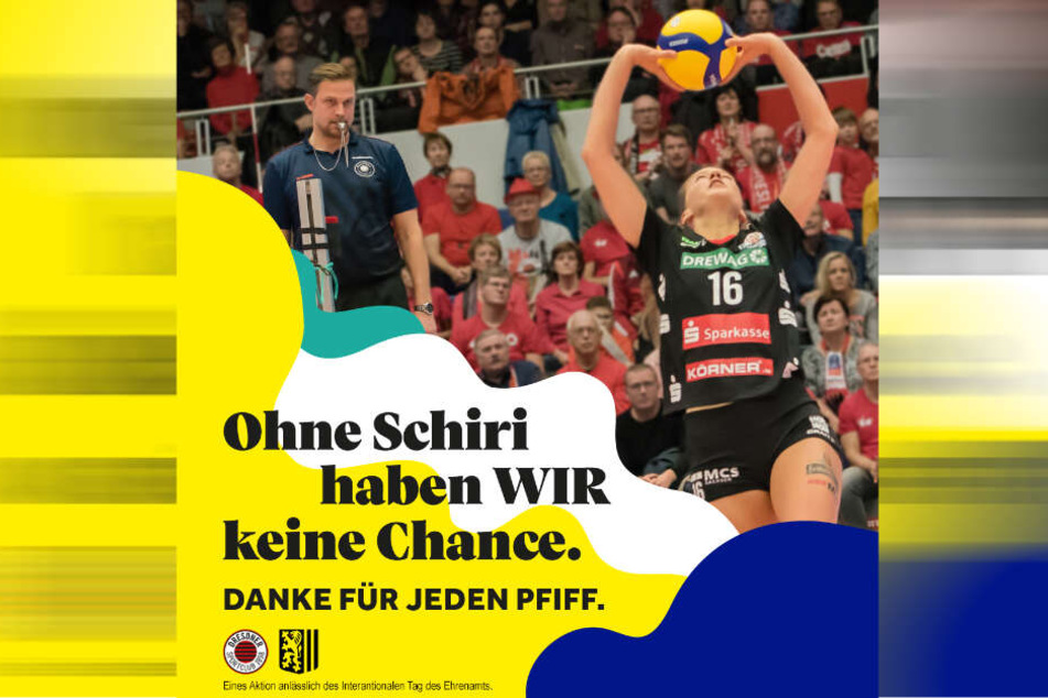 "Ohne Schiri haben WIR keine Chance" heißt das Motto der gemeinsamen Aktion von DSC und Stadt Dresden.