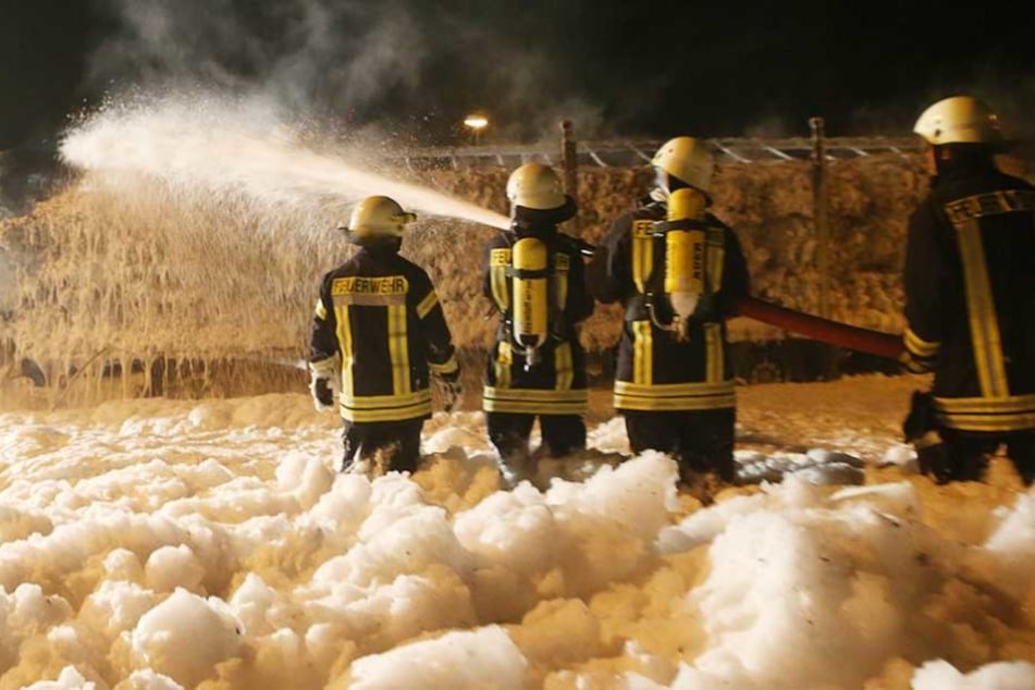 Die Feuerwehr löschte den Brand, konnte den Laster aber nicht retten (Symbolbild).
