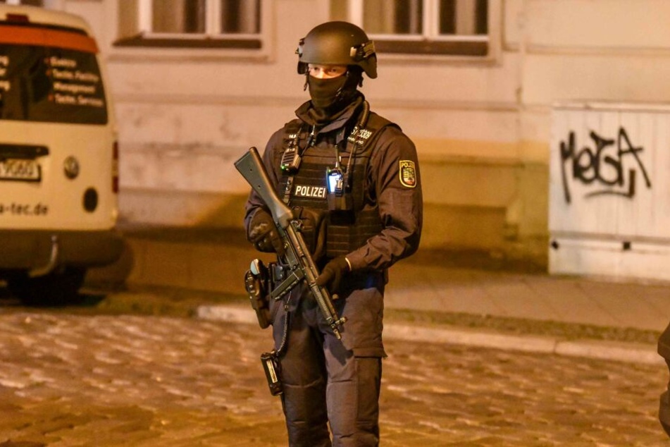 Großeinsatz der Polizei in Magdeburg.