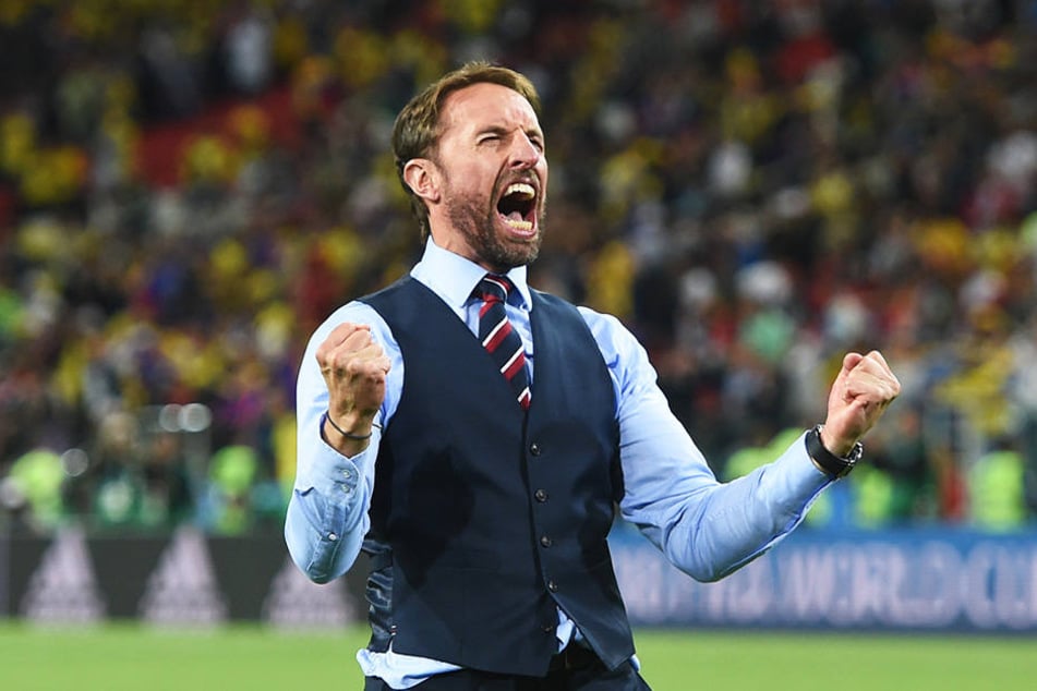 Was für eine Erleichterung: Als Spieler verschoss Gareth Southgate im EM-Halbfinale 1996 den entscheidenden Elfmeter gegen Deutschland, 2018 bereitete er als Trainer seine Mannschaft so gut auf das Elfmeterschießen vor, dass sie gewann.
