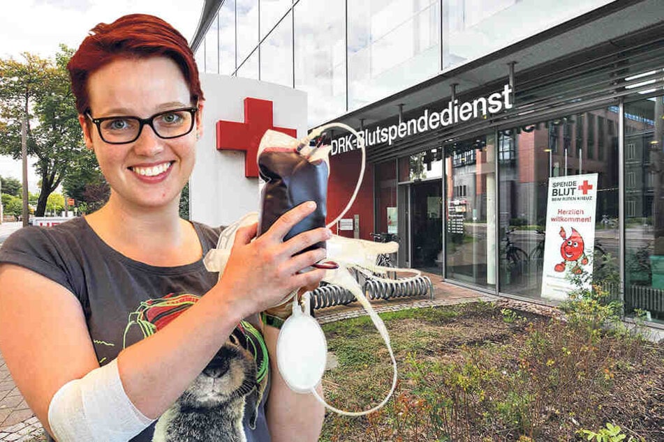 Spendete im Dresden-Urlaub
zum 20. Mal Blut: Francine
Solarek (31) wurde einst von
ihrer Kommilitonin an der
Fachhochschule Mittweida
vom Blutspenden überzeugt.