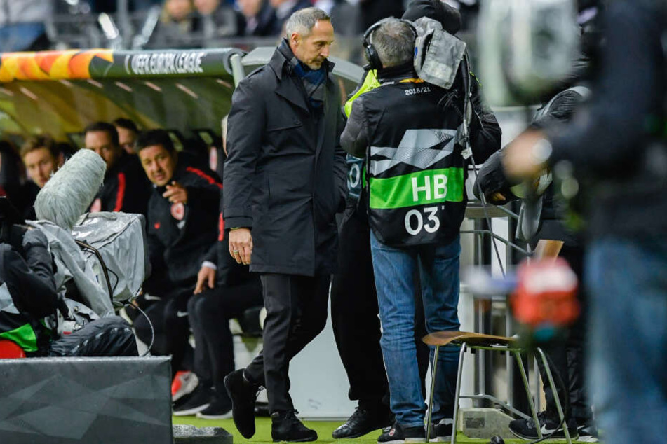 Beim Heimspiel gegen Inter wurde Hütter auf die Tribüne geschickt.