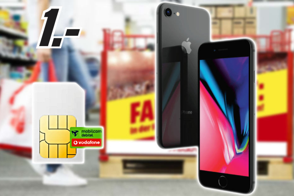 Im Real Allnet-Tarif (38,98 Euro/Monat) zahlt Ihr einmalig nur 1 Euro für das iPhone 8!
