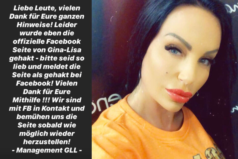 Die Montage zeigt zwei Screenshots aus dem Instagram-Profil von Gina-Lisa Lohfink.