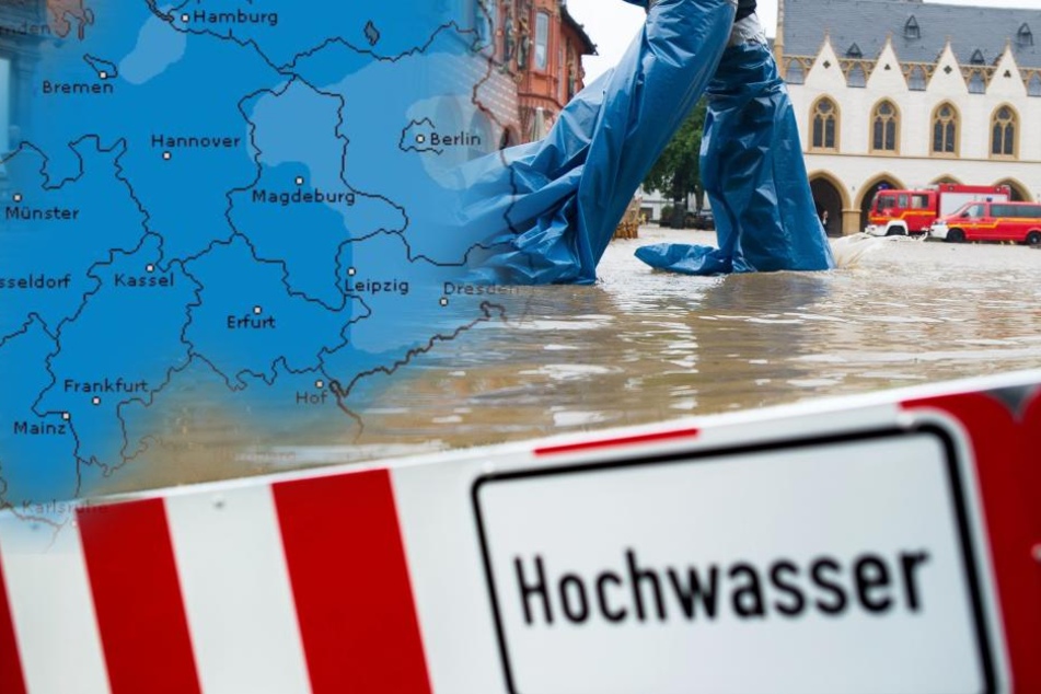 Durch Dauerregen und geschmolzenen Schnee kann es zu Hochwasser kommen. (Symbolbild)