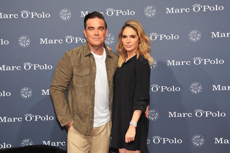 Der britische Popstar Robbie Williams und seine Frau Ayda Field Williams.