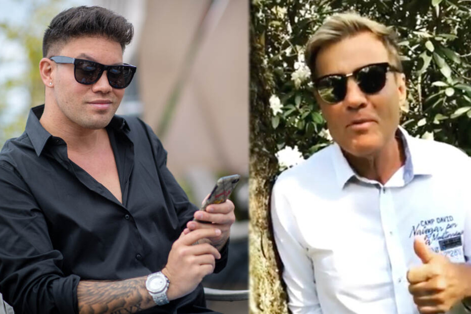 Rapper Kay One und Musikproduzent Dieter Bohlen: Beide posieren stilecht mit cooler Sonnenbrille.