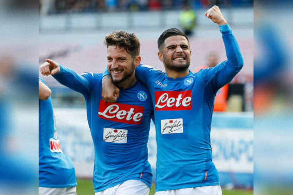 Vor diesem Neapel-Duo zittert RB Leipzig: Die Angreifer Dries Mertens (l.) und Lorenzo Insigne.
