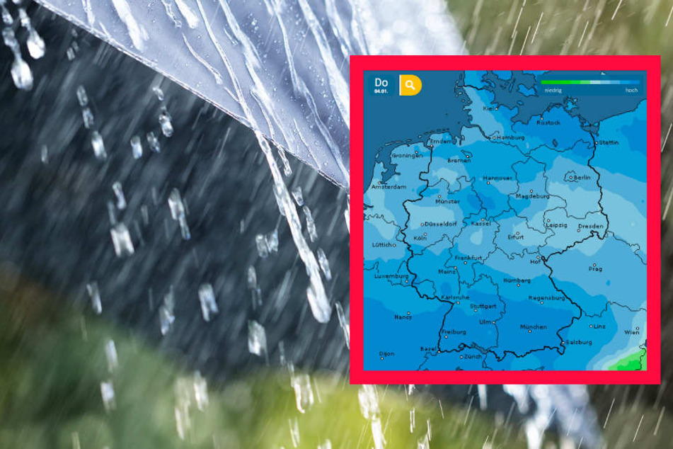 Auch der Dienst wetteronline.de (Grafik) sagt für ganz Deutschland ein hohes Niederschlagsrisiko voraus.