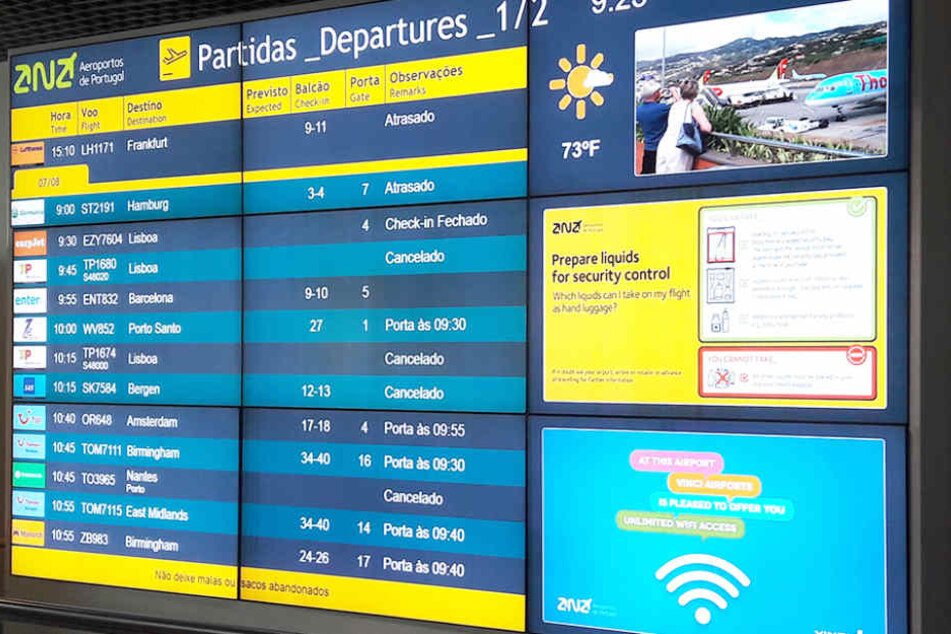 Heftige Winde sorgen dafür, dass zahlreiche Flieger nicht von Madeira starten können.