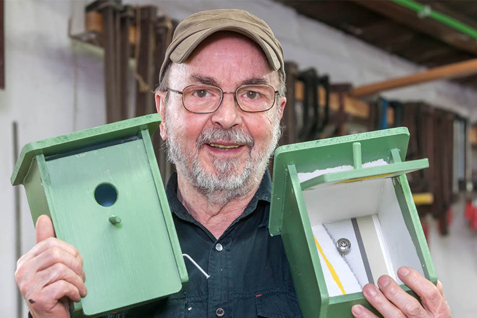 Diese grünen Kästen hat Frank
Heine für seine Sponsoren als Dankeschön
gebaut.
