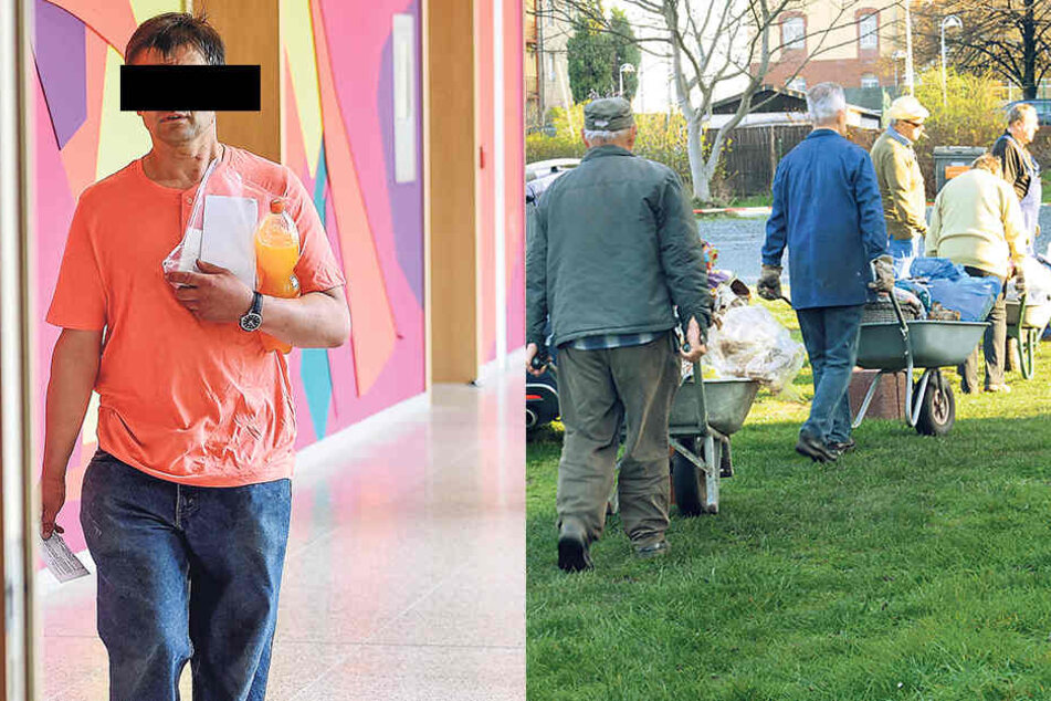 Zeigte auch vor Gericht keine Einsicht: Messie Ralf L. (46). Fast 500 Schubkarren-Ladungen mit stinkendem Müll landeten im Container.