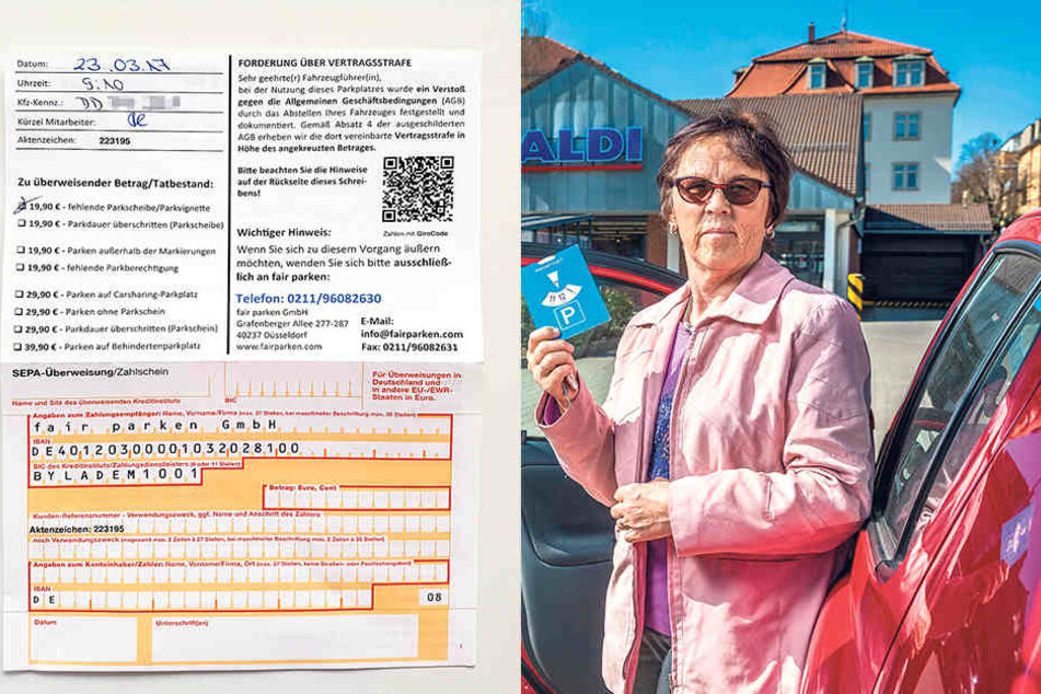 Rentnerin Helga Dikta (69) vergaß beim 5-Minuten-Einkauf in der Aldi-Filiale
an der Tharandter Straße die Parkscheibe, soll dafür fast 20 Euro Strafe
blechen.