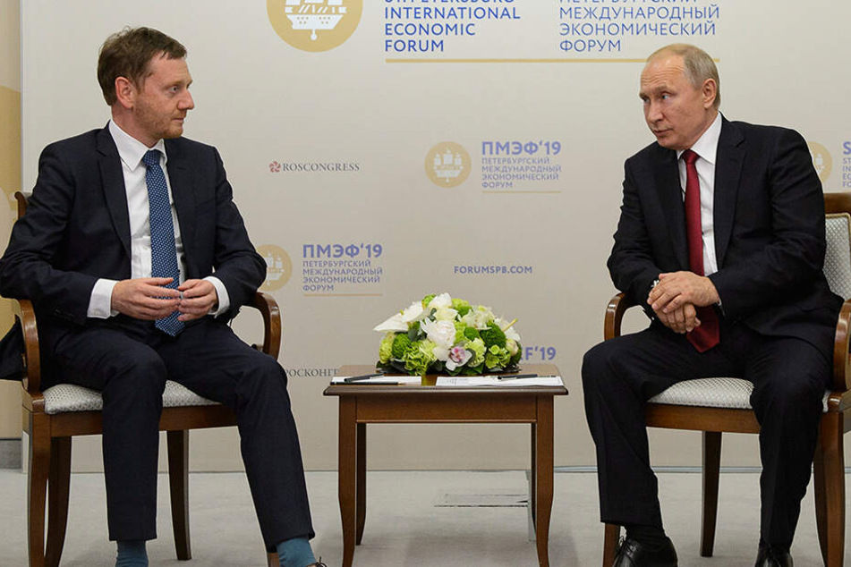 MP Kretschmer im Gespräch mit Wladimir Putin (66).