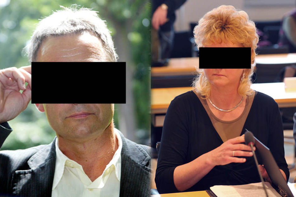 Die Angeklagten: Hauptkommissar Georg W. (61) und Simone H. (58).