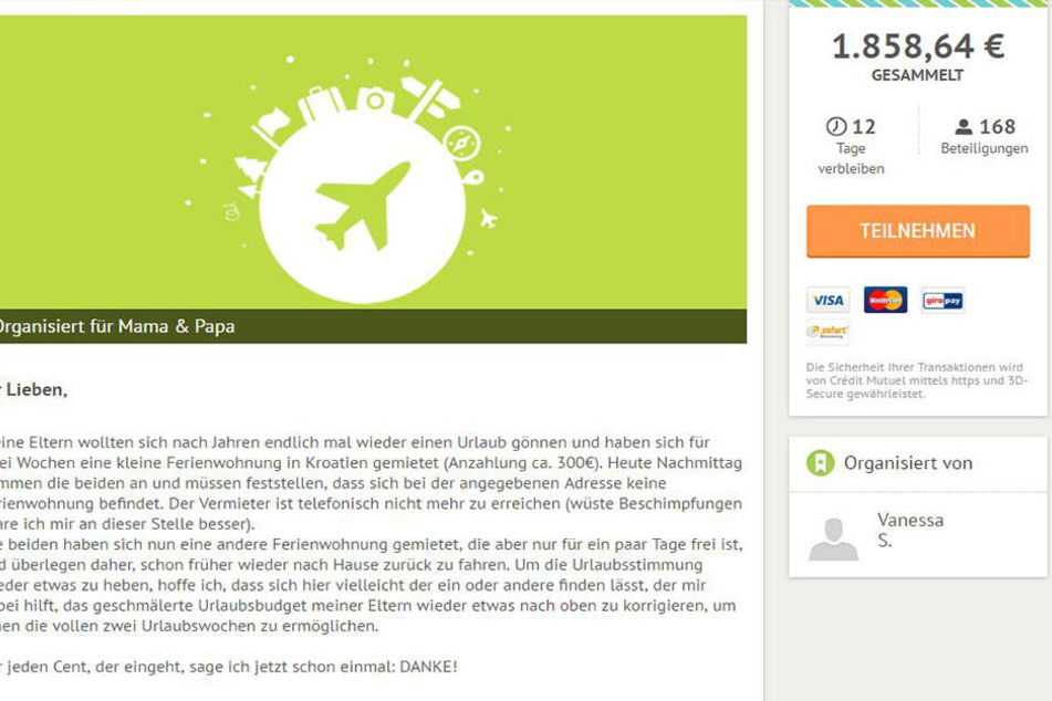 Auf einer Crowdfunding-Homepage sammelte die Hamburgerin jetzt schon mehr als 1800 Euro.