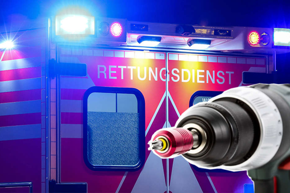 Ein 55-Jähriger wurde durch einen Akkubohrer schwer verletzt.