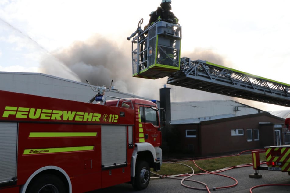 Die Feuerwehr musste bis Dienstag an der Halle Brandnester löschen.