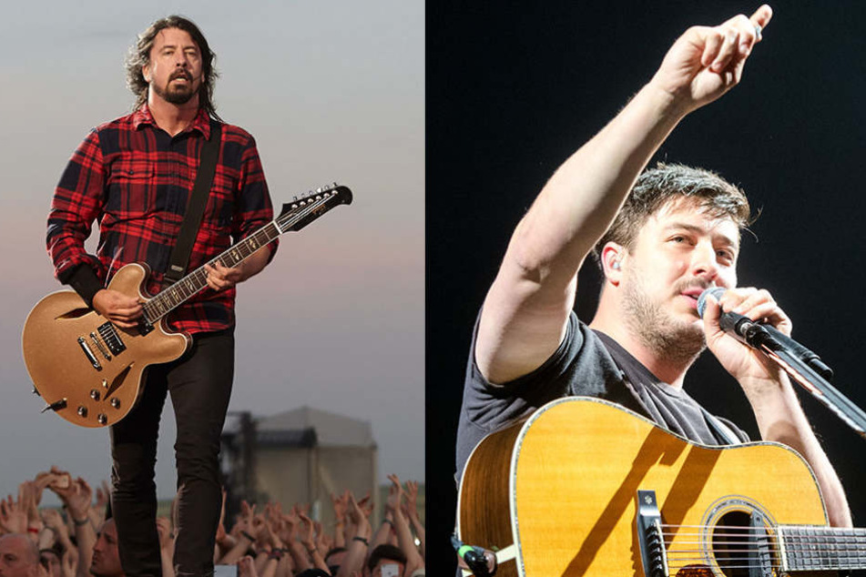 Die Foo Fighters (links) und die Band Mumford & Sons treten ebenfalls als Headlines auf.