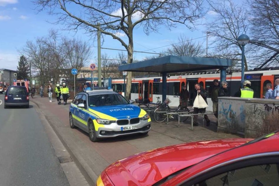 Die betroffene Bahn der Linie 1 stoppte an der Sudbrackstraße.