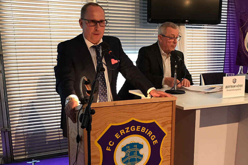 Präsident Helge Leonhardt bei der Mitgliederversammlung am Samstag.