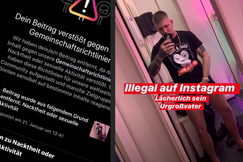 Das Selfie des YouTubers wurde von Instagram entfernt.
