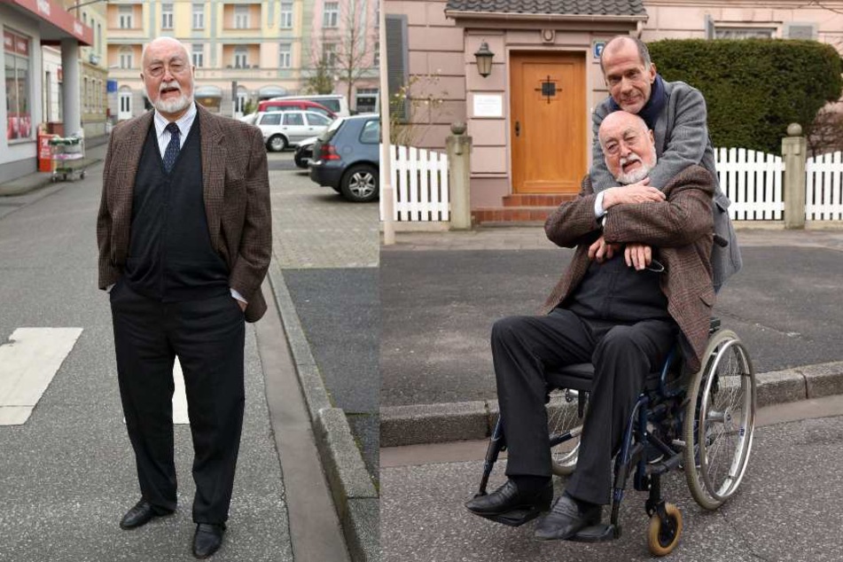 Ludwig Haas (85) bei einem Fototermin zur Fernsehserie Lindenstraße im März 2018 (links mit seinem Kollegen Georg Uecker).