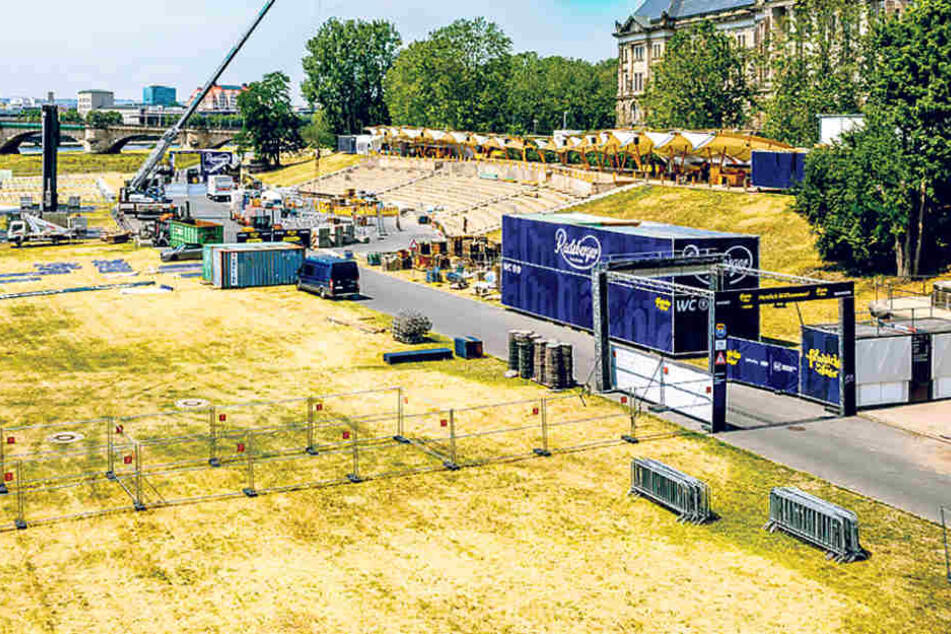 Momentan wird das Filmnächte-Areal noch aufgebaut, nächste Woche geht‘s
los.