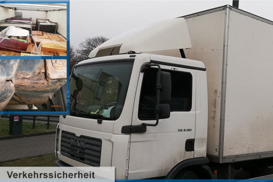 Auf der Ladefläche des Lasters fanden die Polizisten ungesicherte Feuerwerkskörper.