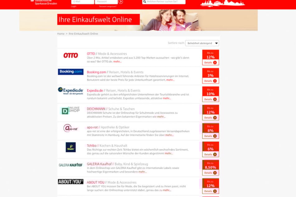 In der Sparkassen-Einkaufswelt seht Ihr genau, welche Händler online an der Aktion teilnehmen.