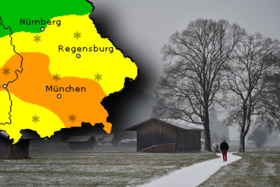 Ab Montag fällt in Bayern Schnee. (Bildmontage)