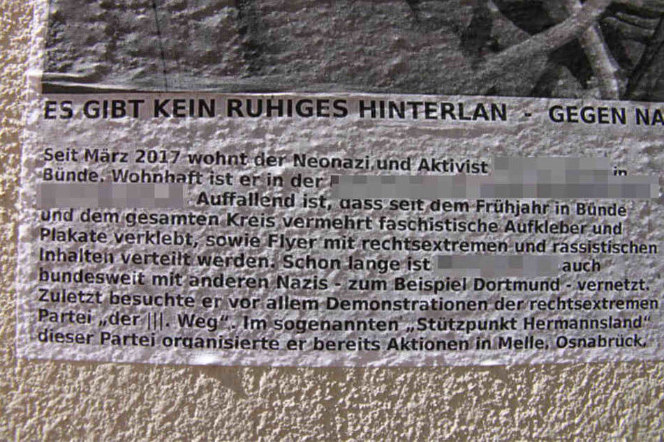 Angeblich wurde der junge Mann schon im Landkreis Osnabrück als Nazi geoutet.