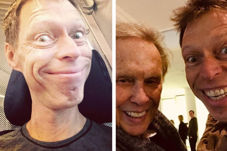 Zufällig in einem Münchner Hotel getroffen: Rock'n'Roller Peter Kraus (li.) und Comedian Martin Schneider (re.).