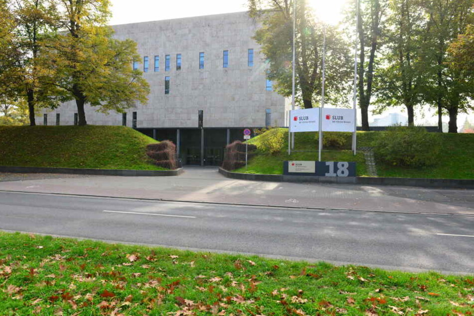 Der Unbekannte drohte mit einem "Blutbad" im Bereich der SLUB, der Unibibliothek Dresden.