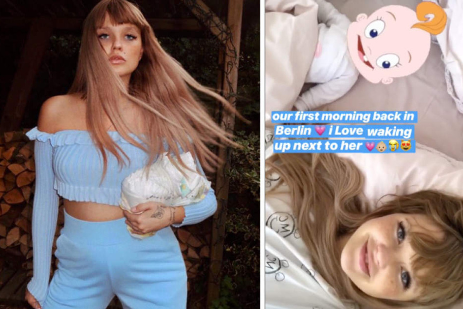 Macht auch als Mutter eine gute Figur: Model Bonnie Strange (31) mit Töchterchen Goldie Venus.